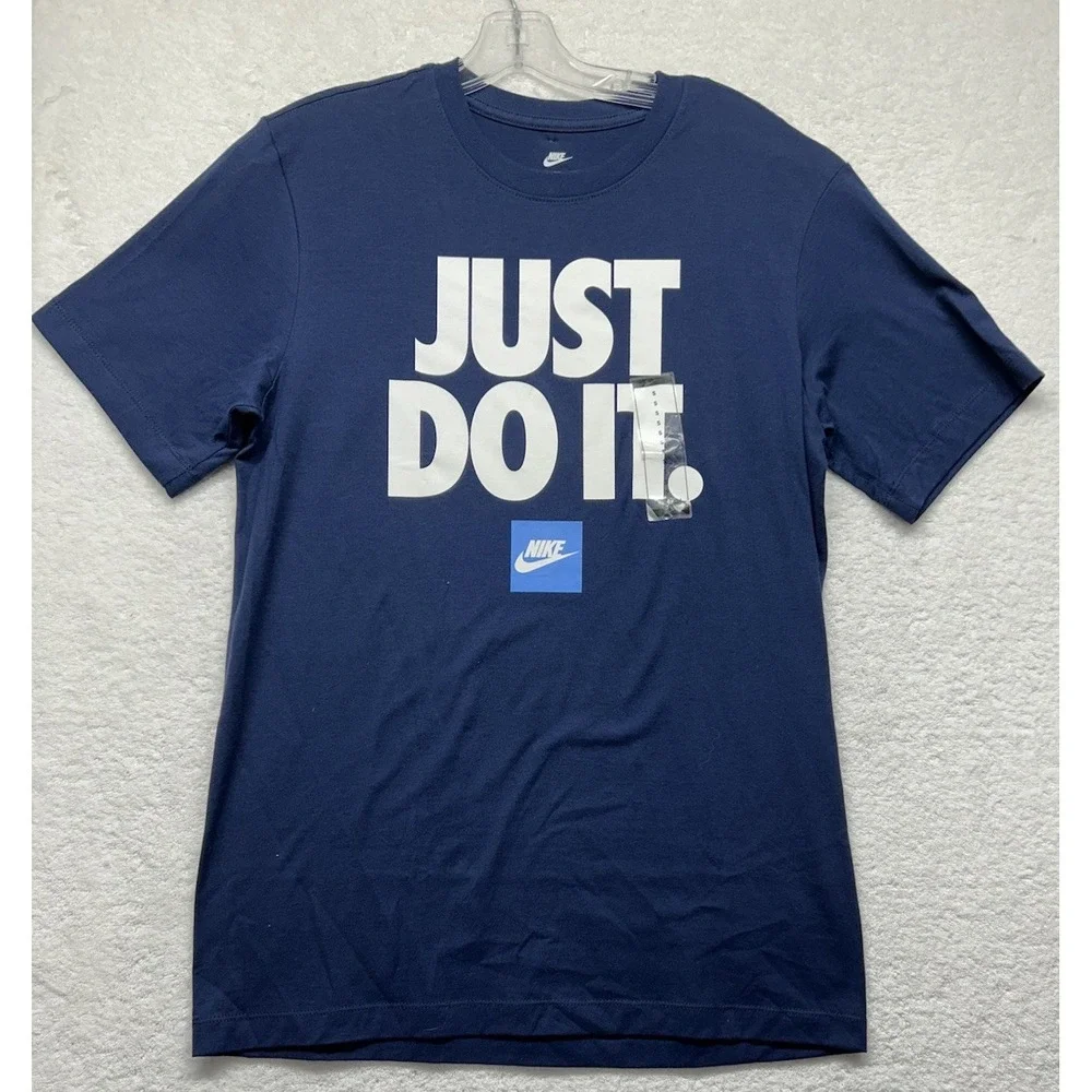Nike Mens Size S Blue Just Do It Short Sleeve Athletic T Shirt (K8)